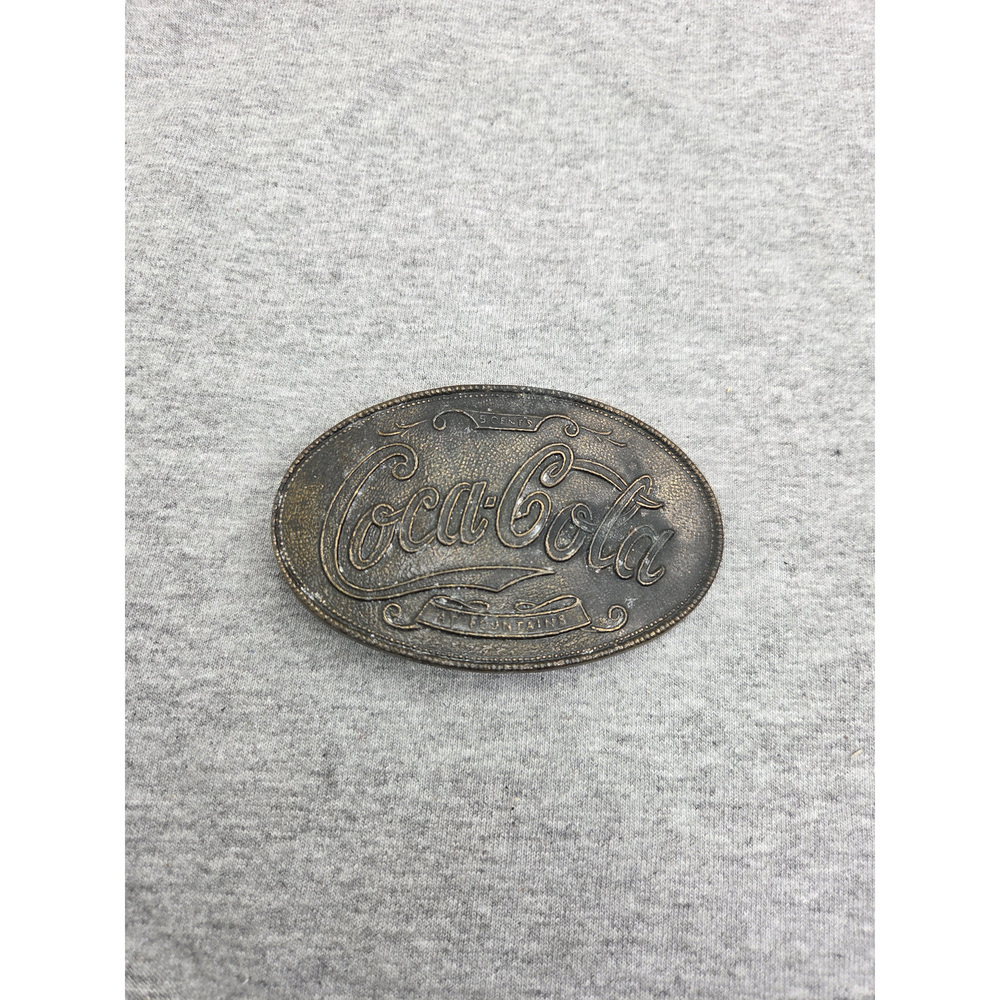 Vintage Coca-Cola 5 Cents at Fountains Solid Brass Americana Belt Buckle